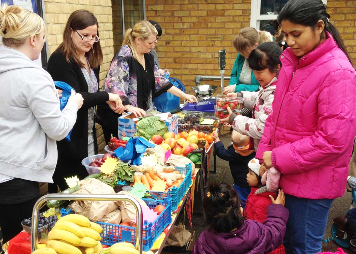 Greenwich fruit and veg stall. Credit GCDA