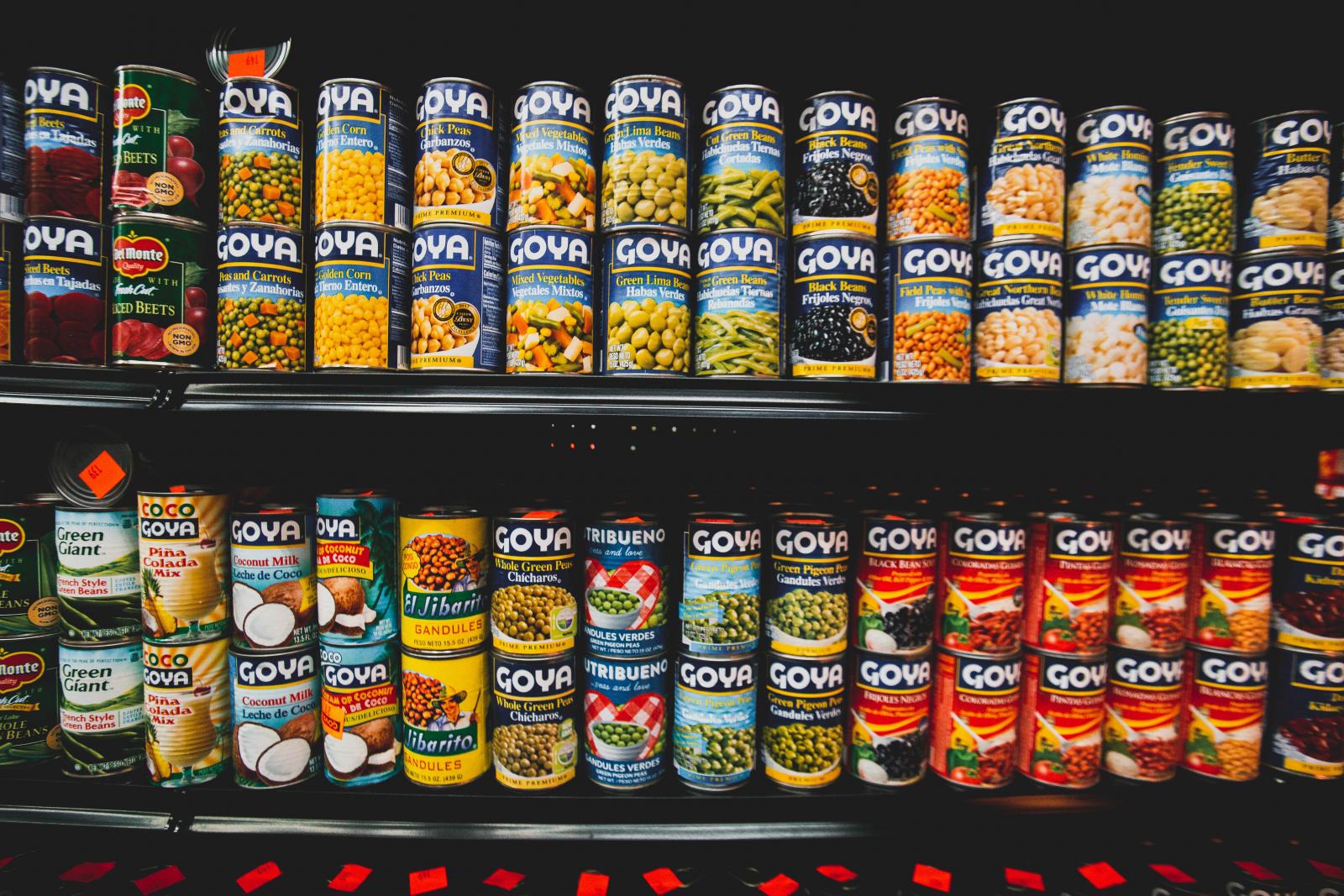 Tinned foods. Photo credit: Pexels