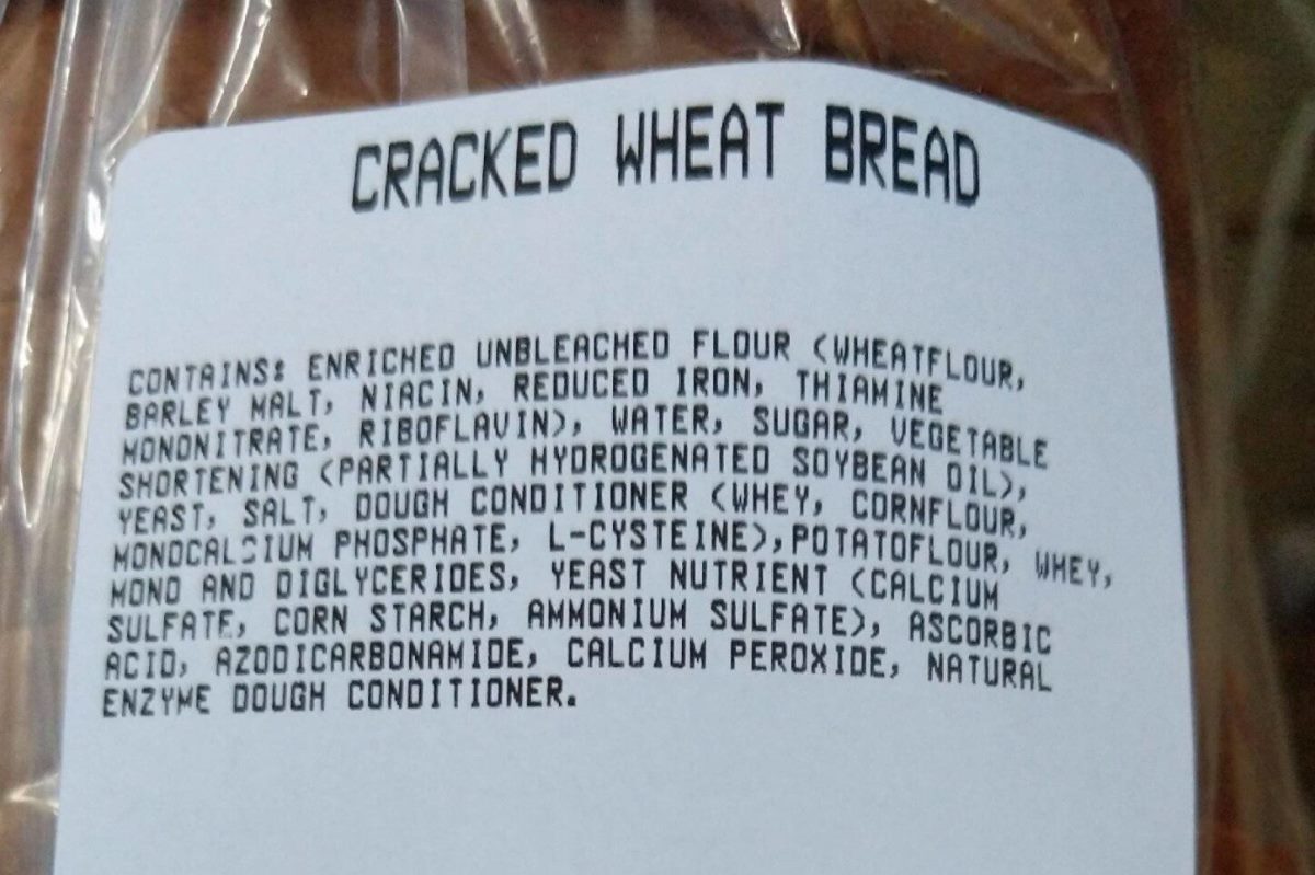 USA loaf with additives banned in the EU. Open license photo from world.openfoodfacts.org