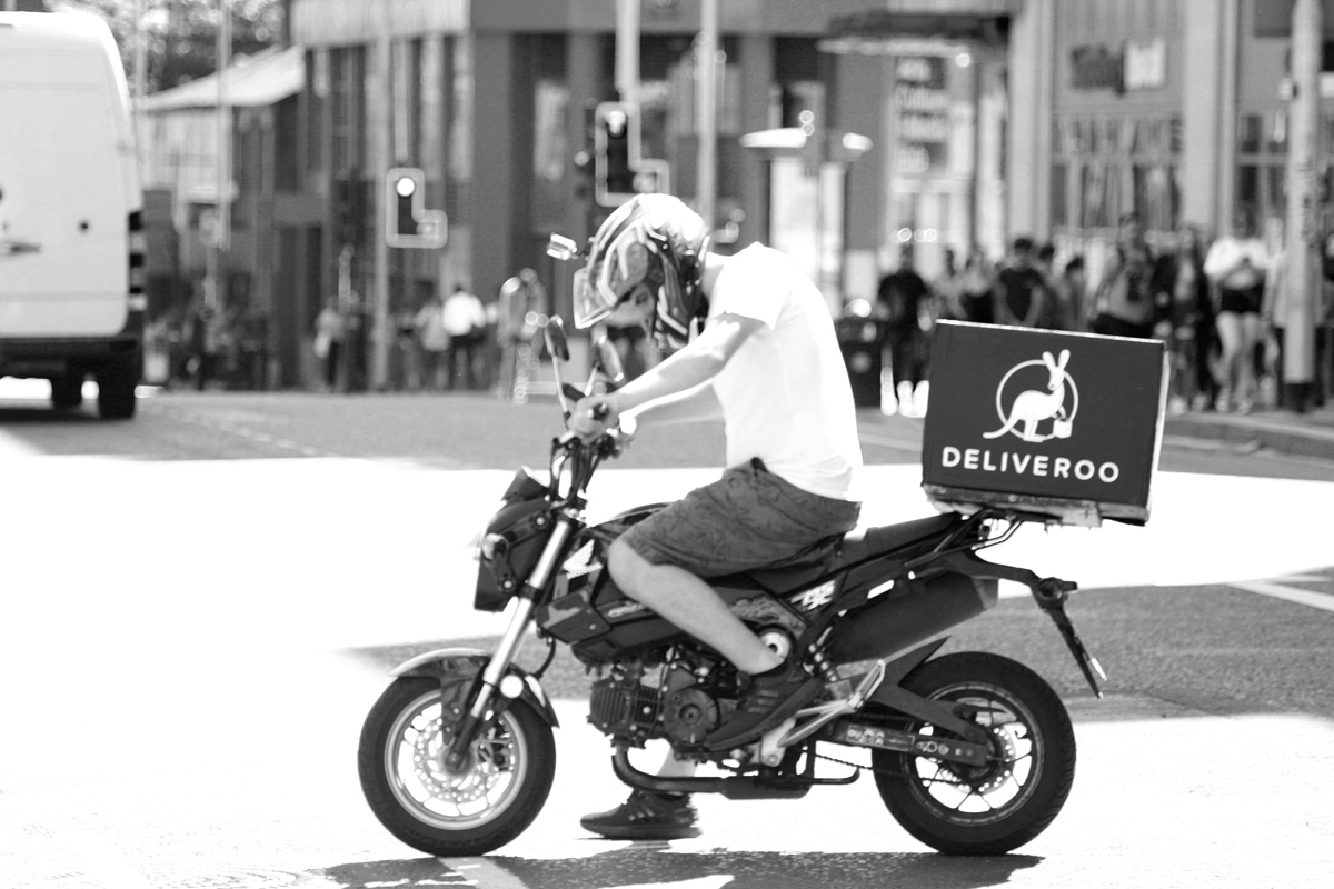 Deliveroo driver by www.shopblocks.com