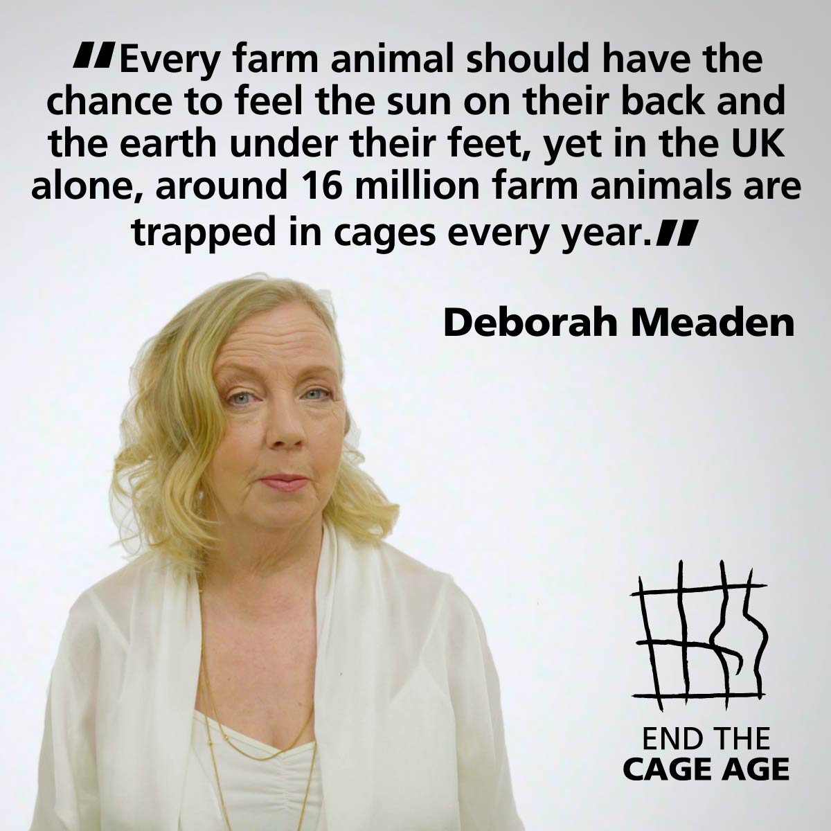 Deborah Meadon in Dear Humans. Photo credit: CIWF