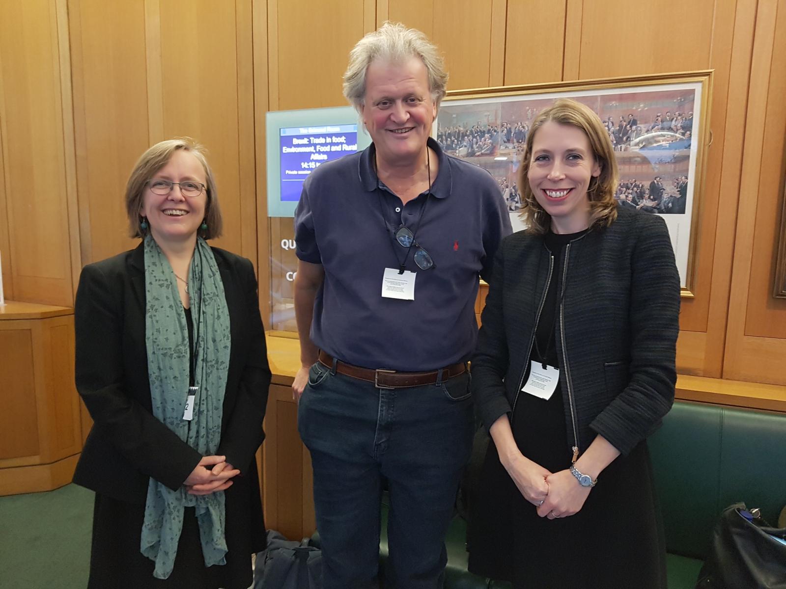 Sustain's chief executive Kath Dalmeny (left) gave evidence in a session with Tim Martin (centre), Chair of the pub chain Wetherspoon and Sue Davies, Strategic Policy Adviser for Which? (Consumers Association) (right).The session was recorded on vide