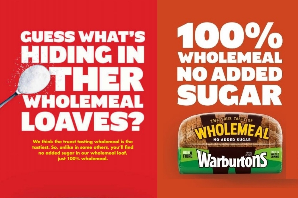 Two of the Warburtons adverts