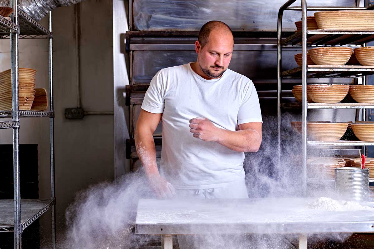 Phil Nicodemi from Lievito Bakery. Photo taken for True Loaf magazine by Neil White www.neilwhite.co.uk