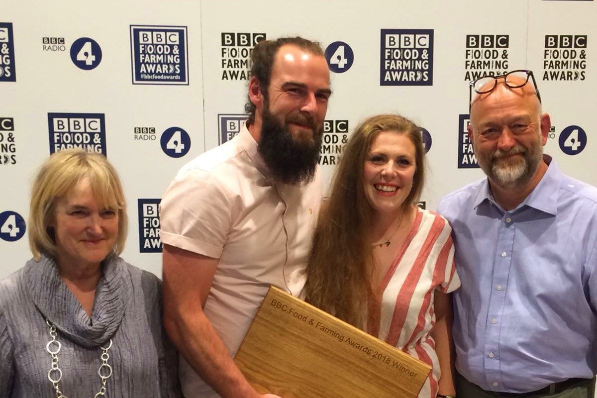 Caroline and Lucas from Peace and Loaf with Fiona Beckett and Tim Hayward, © BBC Food Programme