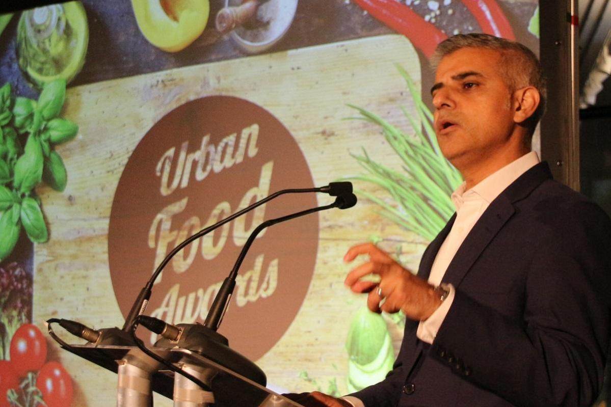 Mayor of London Sadiq Khan opening the Urban Food Awards 2016. Chris Young / www.thejelliedeel.org CC-BY-SA 4.0